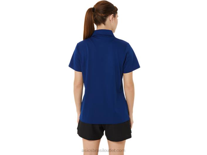 polo hexagonal degradê feminino wc 462T3214 azul escuro (pantone 281 c) Asics