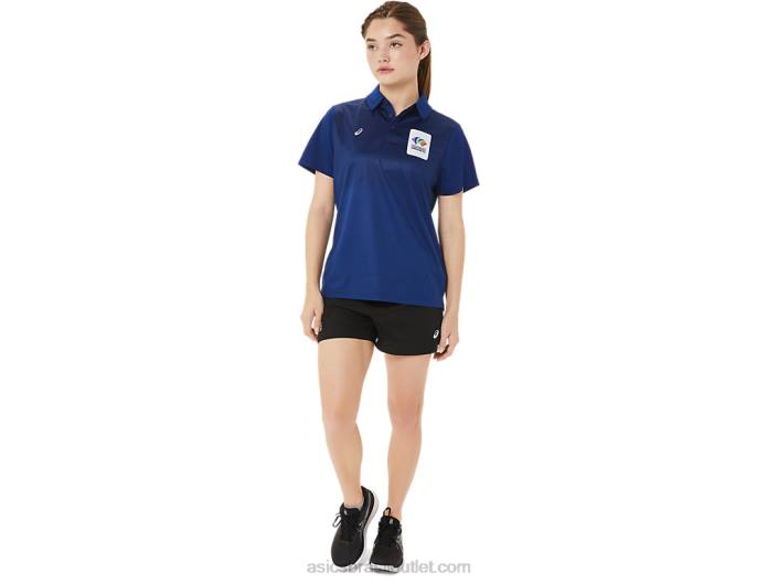 polo hexagonal degradê feminino wc 462T3214 azul escuro (pantone 281 c) Asics