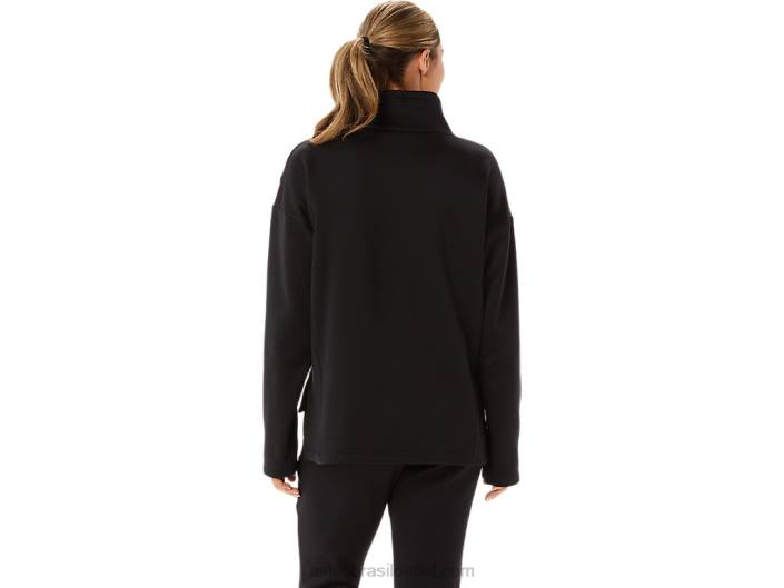pulôver de tricô escovado feminino 462T2911 desempenho preto Asics