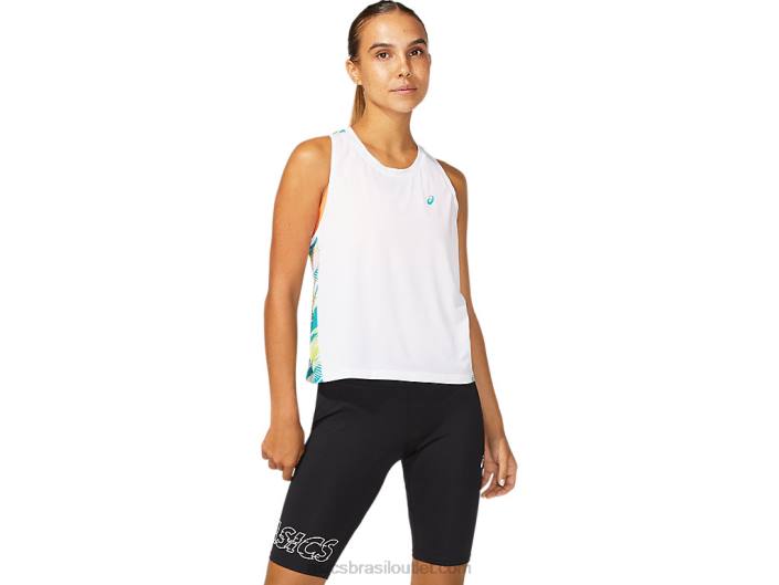 tanque de injeção de cor feminina 462T3967 jóia branca brilhante/báltico Asics