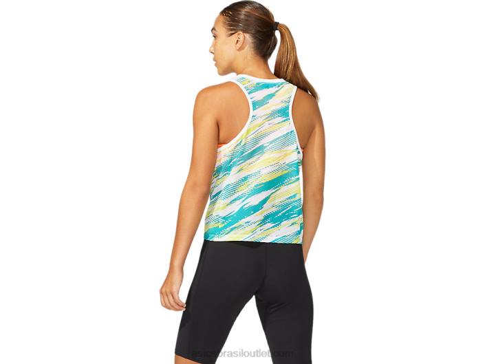 tanque de injeção de cor feminina 462T3967 jóia branca brilhante/báltico Asics