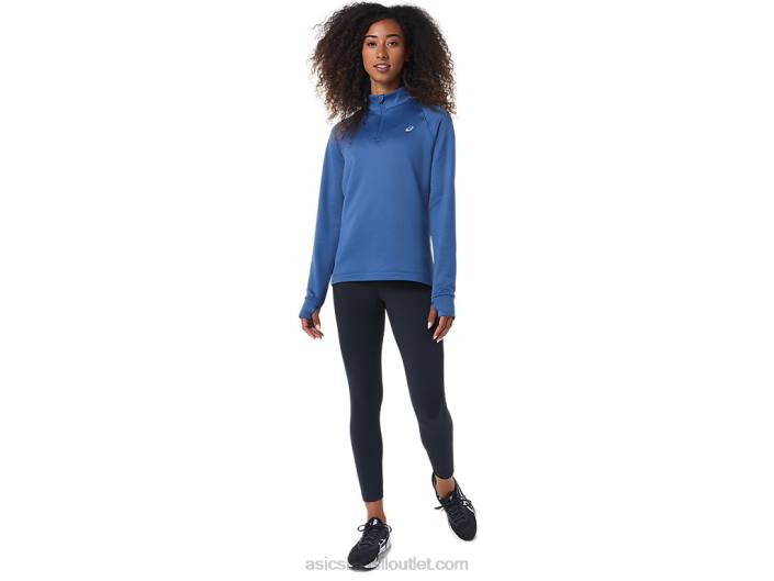 termopolis feminino 1/4 zip 462T2799 grande tubarão Asics
