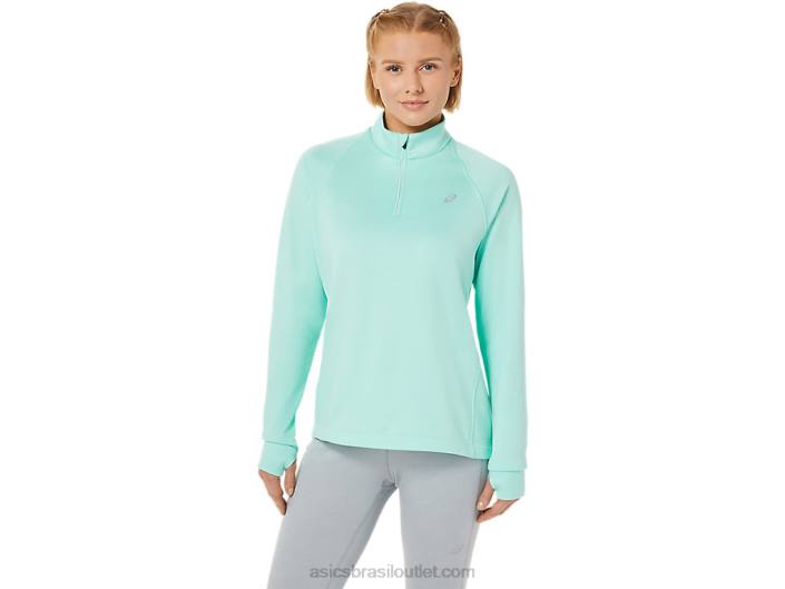 termopolis feminino 1/4 zip 462T3637 urze de gelo fresco Asics