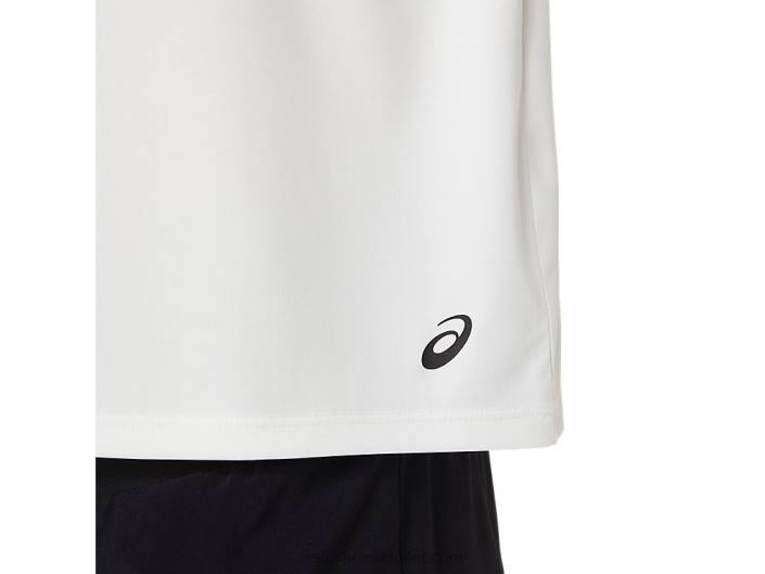 top de corrida de resíduos oceânicos feminino 462T3483 Branco natural Asics