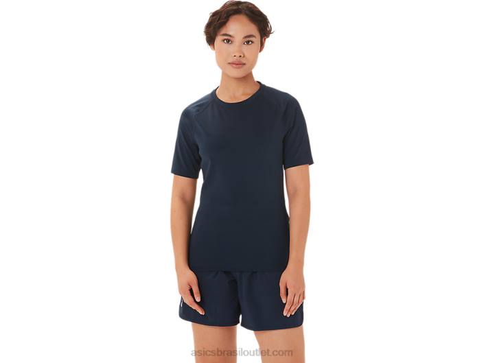 top de luta livre feminino de 2 peças 462T3812 equipe marinha Asics