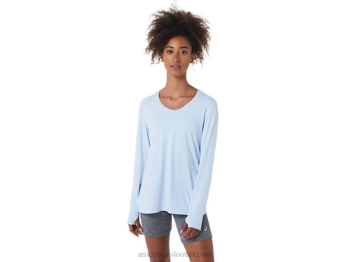top de manga comprida urze feminino 462T2723 urze do céu macio Asics