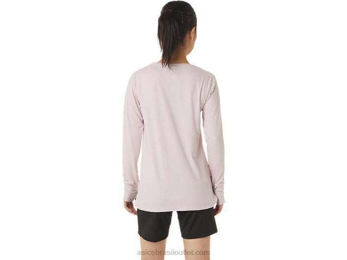 top de manga comprida urze feminino 462T3273 mal rosa urze Asics