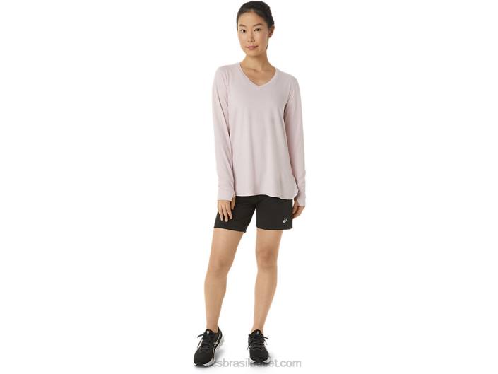 top de manga comprida urze feminino 462T3273 mal rosa urze Asics