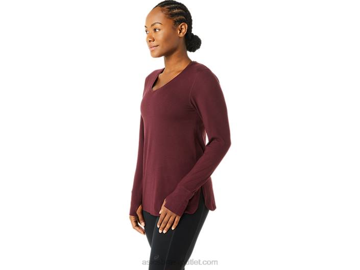 top de manga comprida urze feminino 462T3700 urze marte profundo Asics
