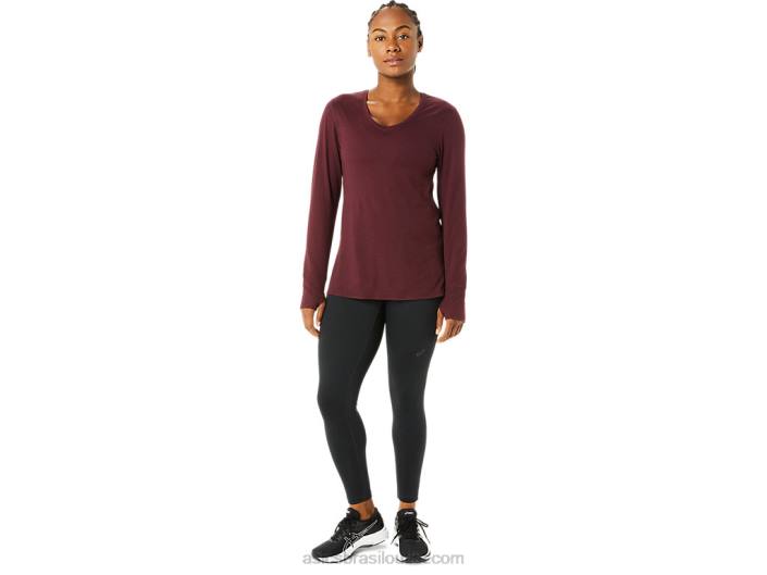 top de manga comprida urze feminino 462T3700 urze marte profundo Asics
