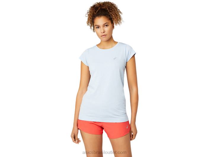top de manga curta corrida sem costura feminino 462T3759 névoa Asics