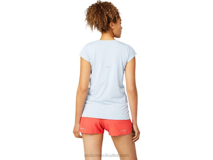 top de manga curta corrida sem costura feminino 462T3759 névoa Asics