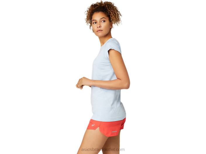 top de manga curta corrida sem costura feminino 462T3759 névoa Asics