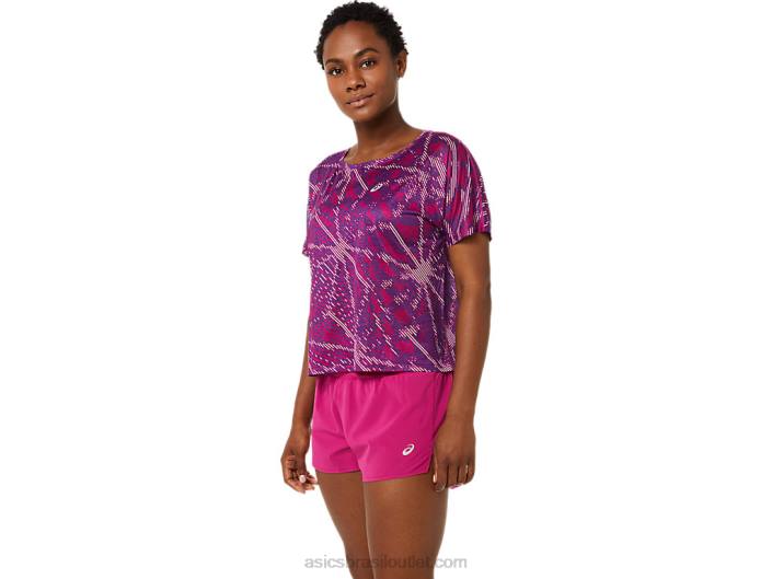 top de manga curta feminino sakura 462T3329 yo zakura aop Asics