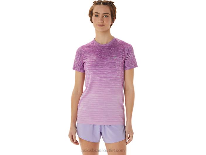 top de manga curta feminino sem costura 462T2961 brilho de orquídea/lavanda Asics