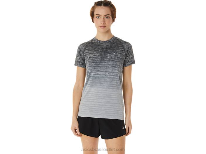 top de manga curta feminino sem costura 462T3006 cinza transportadora/cinza glaciar Asics