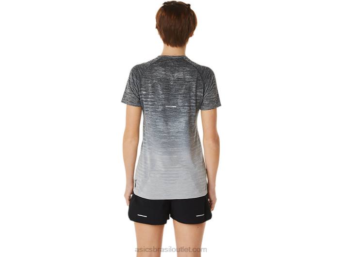 top de manga curta feminino sem costura 462T3006 cinza transportadora/cinza glaciar Asics