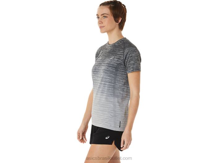 top de manga curta feminino sem costura 462T3006 cinza transportadora/cinza glaciar Asics