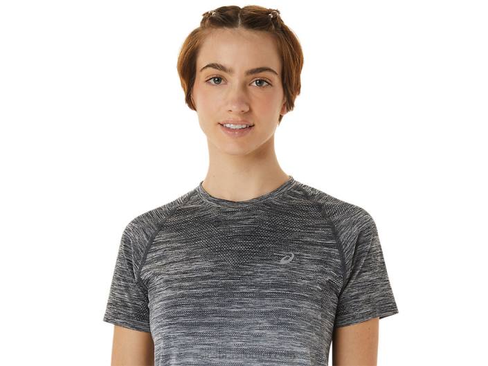 top de manga curta feminino sem costura 462T3006 cinza transportadora/cinza glaciar Asics