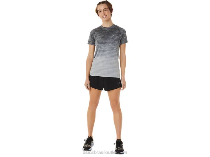 top de manga curta feminino sem costura 462T3006 cinza transportadora/cinza glaciar Asics