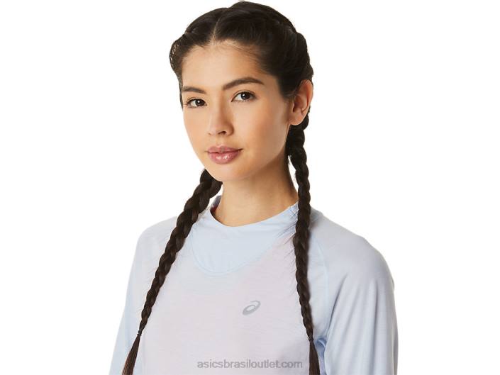 top de manga longa para corrida de inverno feminino 462T2798 céu macio Asics