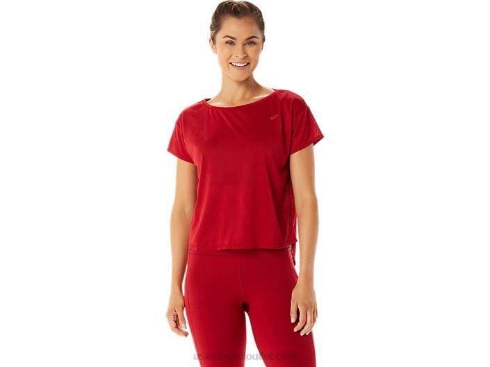 top feminino de manga curta em jacquard movekoyo 462T2800 oxicoco Asics
