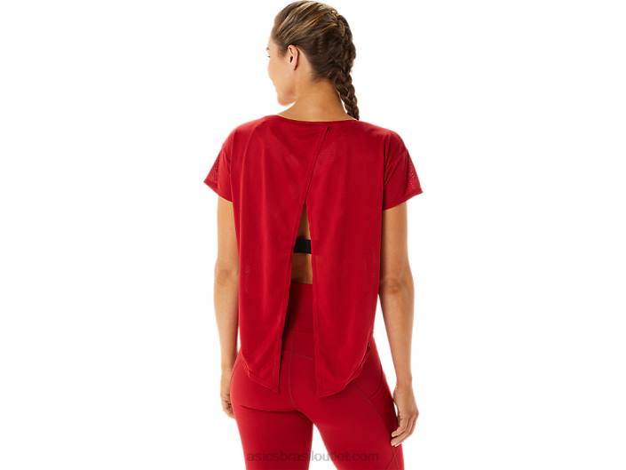 top feminino de manga curta em jacquard movekoyo 462T2800 oxicoco Asics