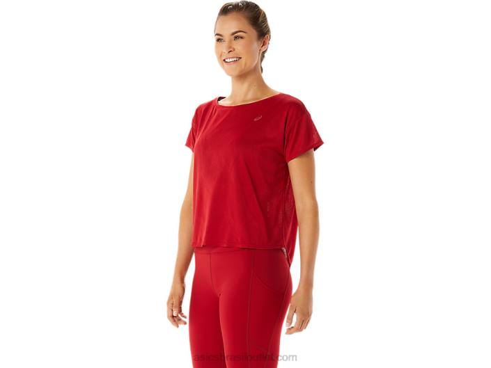 top feminino de manga curta em jacquard movekoyo 462T2800 oxicoco Asics