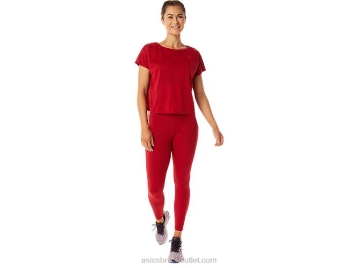 top feminino de manga curta em jacquard movekoyo 462T2800 oxicoco Asics