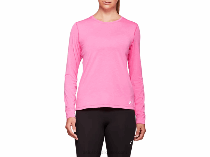 top feminino de manga longa dorai 462T4047 rosa glo urze Asics