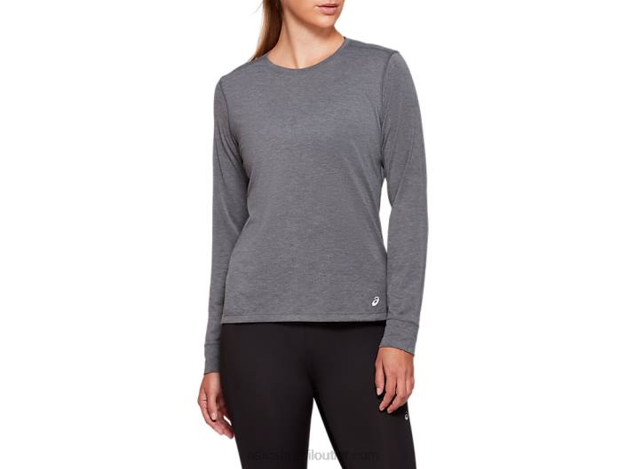 top feminino de manga longa dorai 462T4177 urze cinza escuro Asics