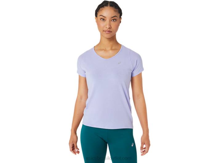 top feminino manga curta com decote v 462T2998 vapor Asics