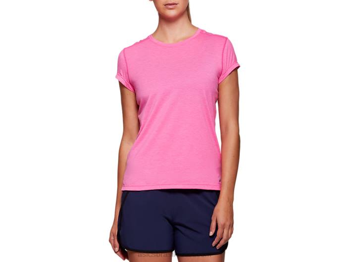 top feminino manga curta dorai 462T4054 rosa glo urze Asics