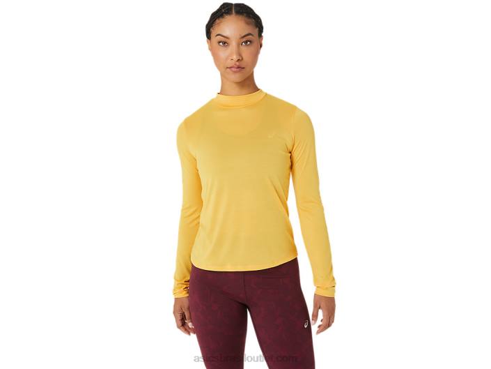 top feminino runkoyo gola zombe manga longa 462T2802 tigre amarelo Asics