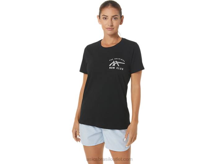 w orc luminoso pequeno logotipo ss tripulação 462T2732 desempenho preto Asics