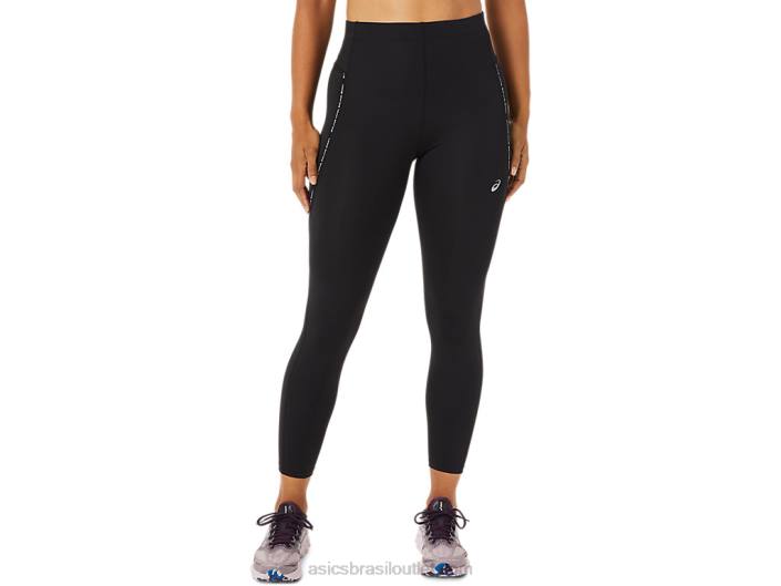 corrida feminina cintura alta justa 462T3332 desempenho preto Asics