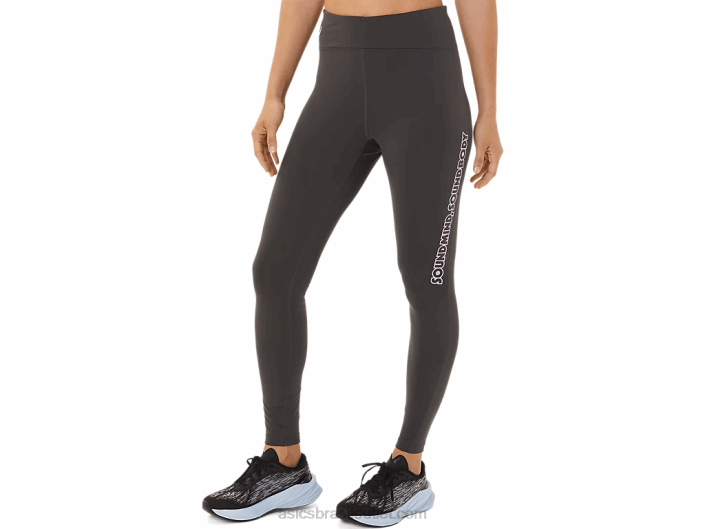 gráfico de logotipo feminino justo 462T2946 cinza obsidiana Asics