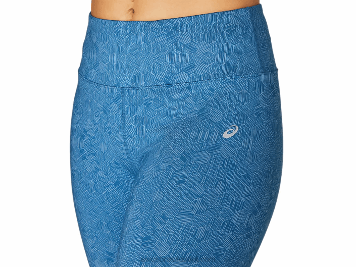 meias femininas 7/8 462T4103 impressão hexagonal gravada grande tubarão Asics