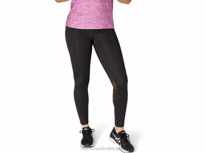 moda feminina 7/8 apertada 462T4108 relevo preto de desempenho Asics