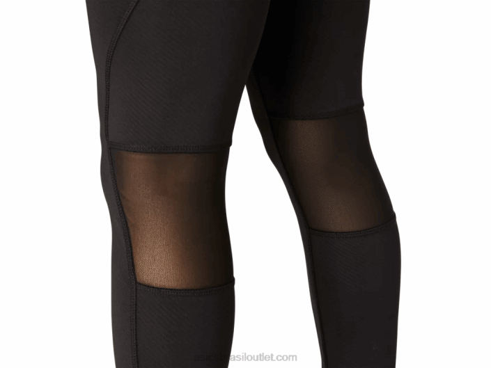 moda feminina 7/8 apertada 462T4108 relevo preto de desempenho Asics