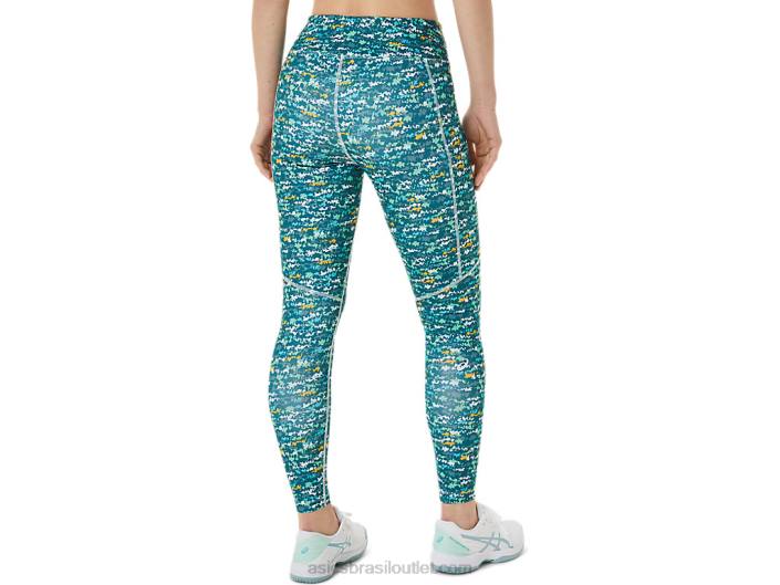 nova calça estampada forte 92 feminina 462T3029 mar calmante escovado Asics