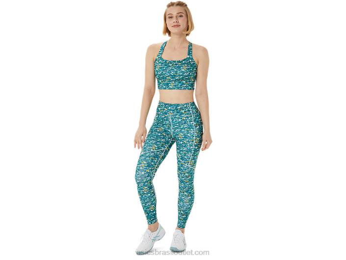 nova calça estampada forte 92 feminina 462T3029 mar calmante escovado Asics