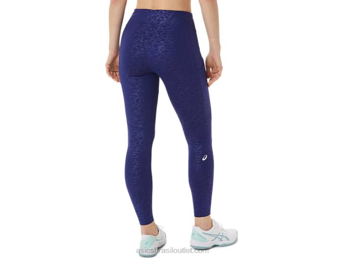 nova calça estampada forte 92 feminina 462T3034 japão relevo escovado mergulho azul Asics