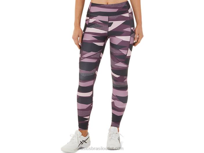 nova calça estampada forte 92 feminina 462T3340 impressão quase rosa Asics
