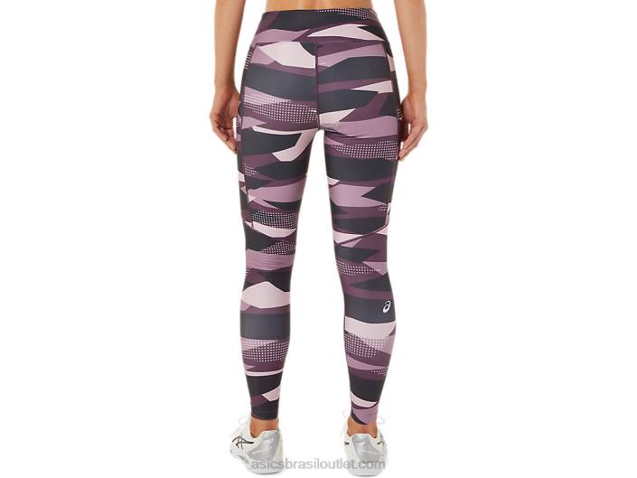 nova calça estampada forte 92 feminina 462T3340 impressão quase rosa Asics