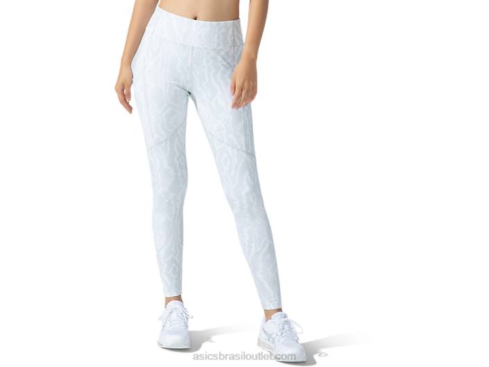 nova calça estampada forte 92 feminina 462T3794 impressão branca brilhante Asics