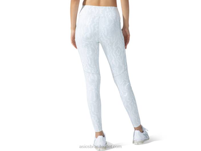 nova calça estampada forte 92 feminina 462T3794 impressão branca brilhante Asics
