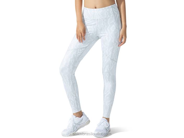 nova calça estampada forte 92 feminina 462T3794 impressão branca brilhante Asics