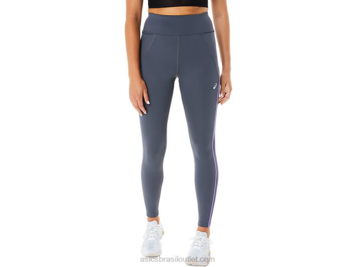 painel de malha feminino para treino justo 462T2311 transportadora cinza Asics