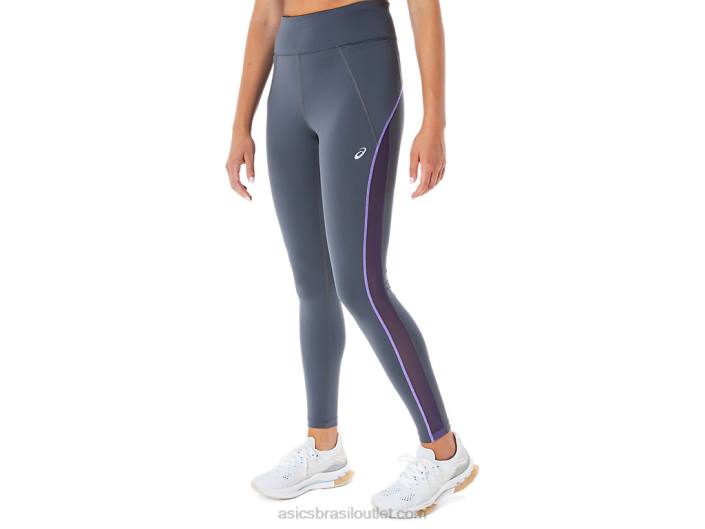 painel de malha feminino para treino justo 462T2311 transportadora cinza Asics
